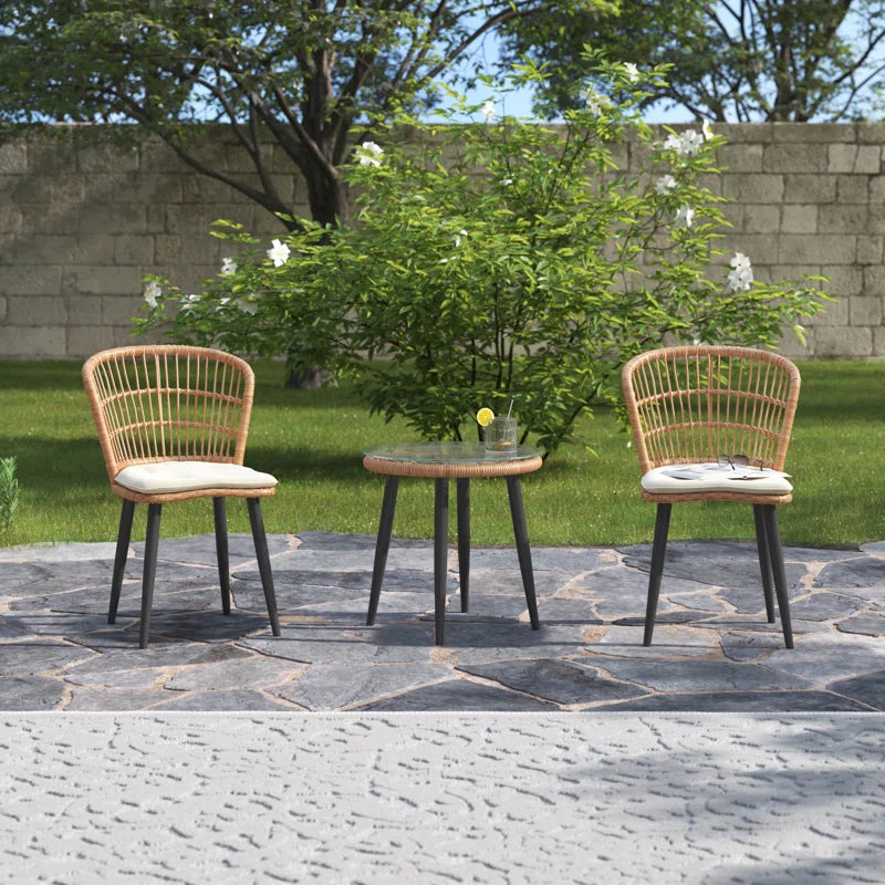Two Person Outdoor Patio Conversation Set With Cushions