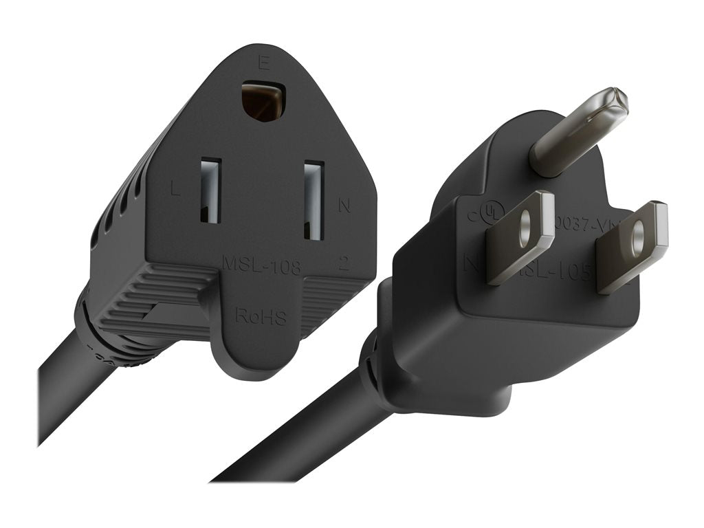 UNC Group - Power cable - NEMA 5-15P to power NEMA 5-15R - 125 V - 13 A - 1 ft - black PWCD-515P515R-13A-01F-BLK