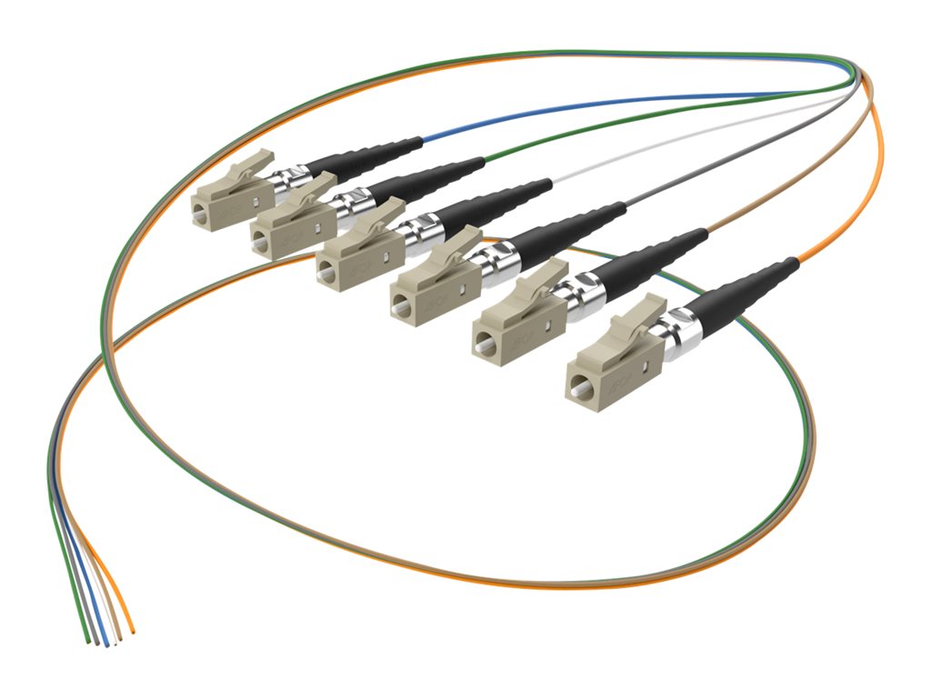 UNC Group SpeedaLite - Pigtail - LC multi-mode (M) - 3 m - fiber optic - 50 / 125 / 900 micron - OM3 - riser - aqua FJ5GLCX-03M-6FR-900