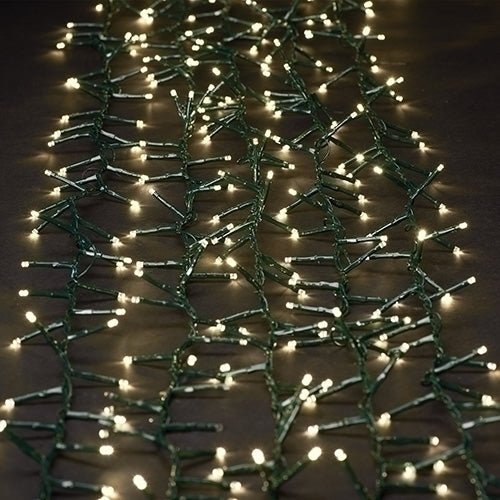 USB powered 500 Superbright LED (41 foot) Green Wire Multifunction Lights with Timer - Warm White