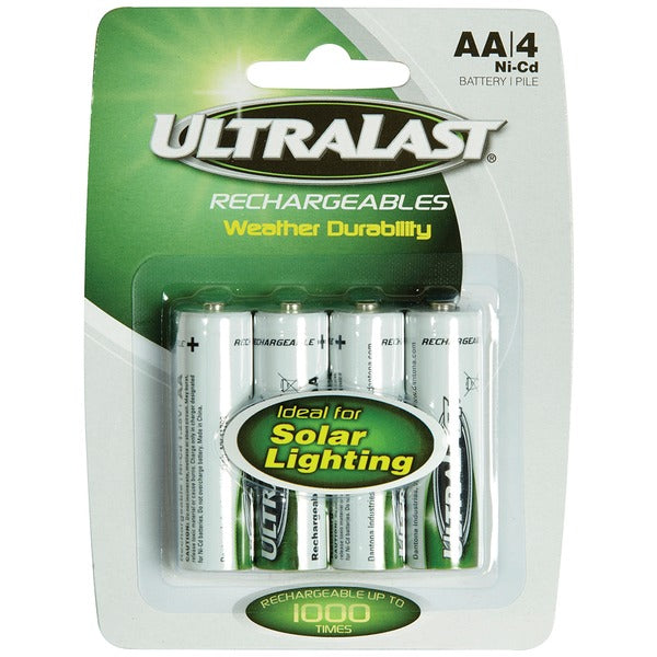 Ultralast ULN4AASL ULN4AASL AA Rechargeable NiCd Batteries for Solar Lights, 4