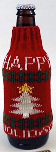 Uncle Bob's Ugly Sweater Beer Bottle Covers - Red Penguin