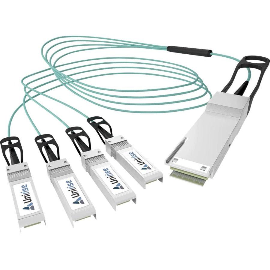 Unirise 40G QSFP+ to 4 SFP+ Active Optical Cable (AOC) Breakout Copper Cable JNP-QSFP-AOCBO-20M-U