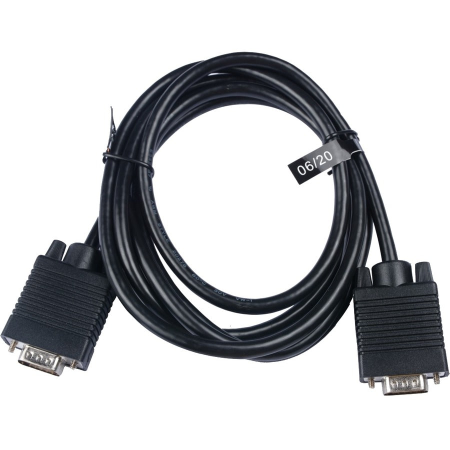V7 Black Video Cable VGA Male to VGA Male 2m 6.6ft V7E2VGA-02M-BLK