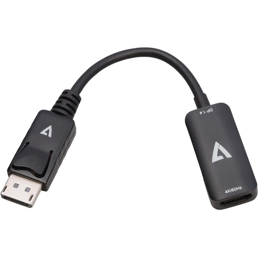 V7 DisplayPort 1.4 Male to HDMI 2.0 Female Adapter 4K UHD Black V7DPHDMIACTV