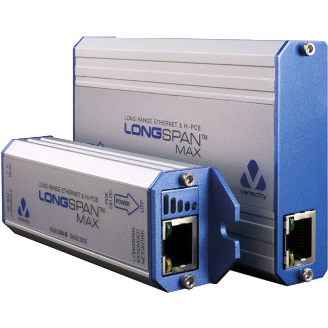 Veracity LONGSPAN Max Quad. 4 channel, Hi-Power, 90W long-range Ethernet, up to 820m. VLS-LSM-C4