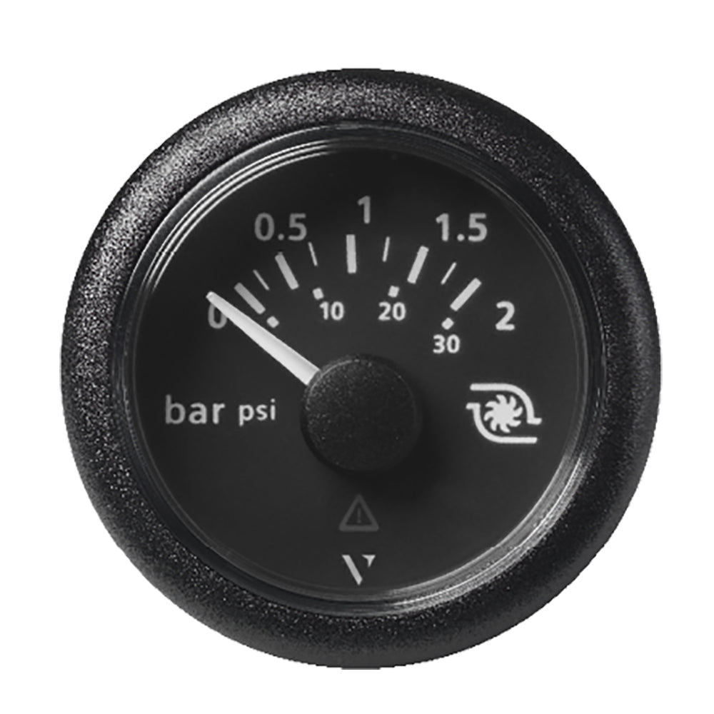 Veratron 52MM (2-1/16") ViewLine Boost Pressure Gauge 2 Bar/30 PSI - Black Dial &