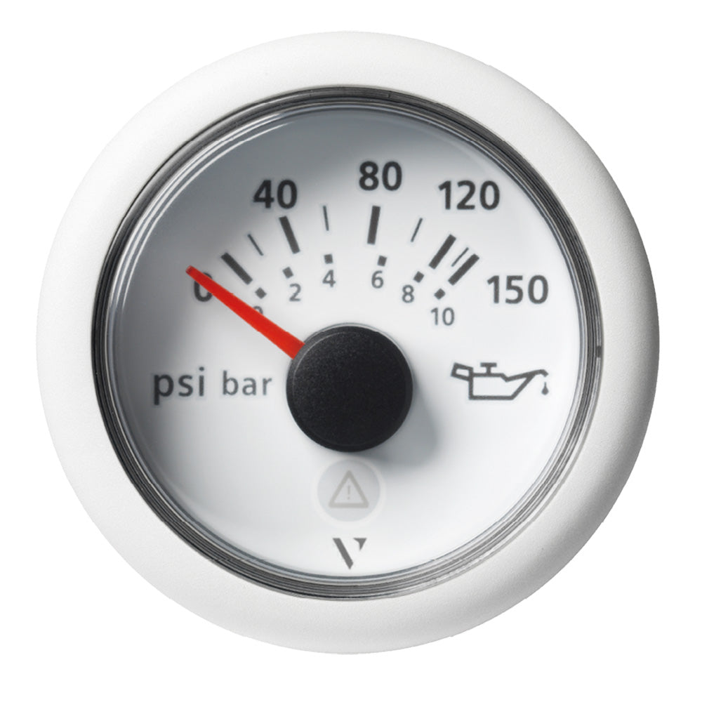 Veratron 52mm (2-1/16") ViewLine Engine Oil Temperature Pressure Gauge - 150 PSI - White