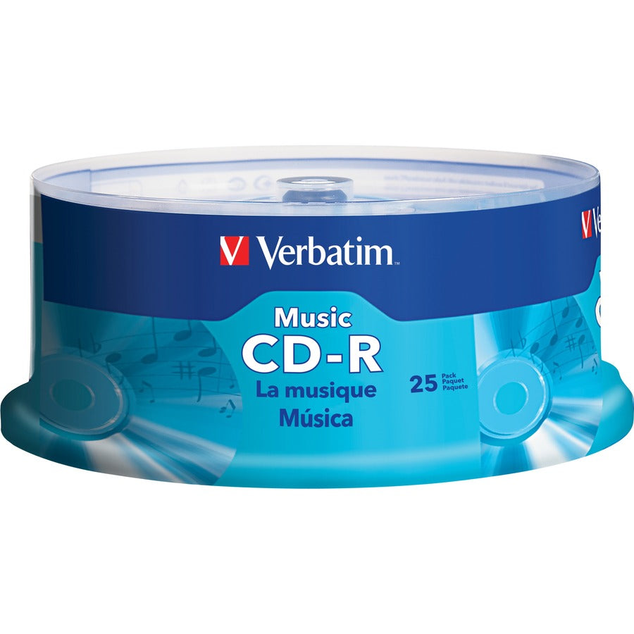 Verbatim Music Cd-R 80Min 40X With Branded Surface - 25Pk Spindle