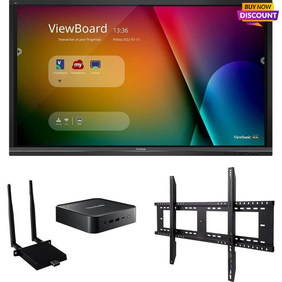 ViewSonic IFP7550-C1 - 75" ViewBoard Interactive Flat Panel Bundle with Chromebox