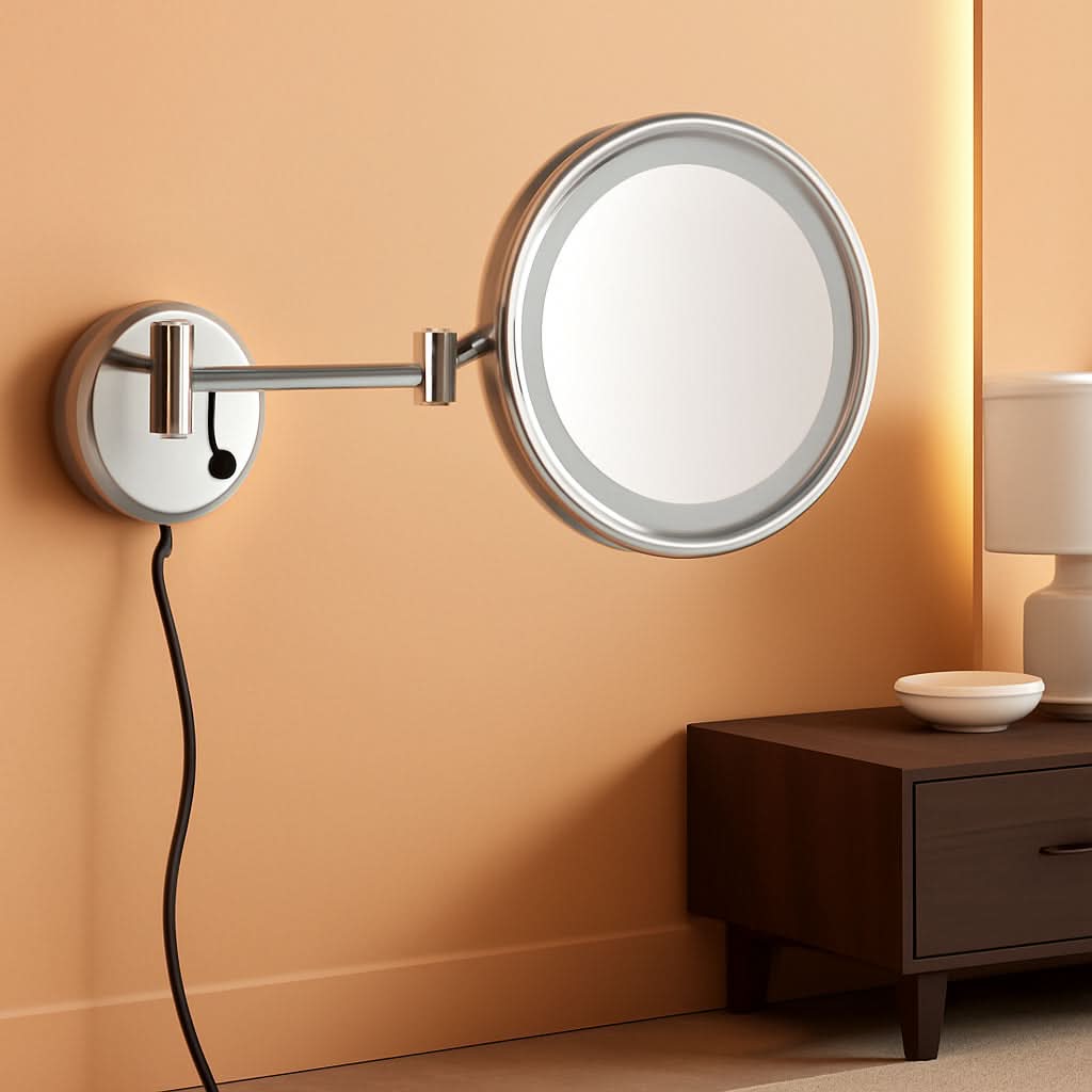 Wall Mounted Makeup Mirror With Lights And 3X Magnification