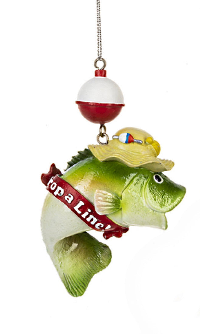 Whimsical Fishing Ornament - Drop a Line