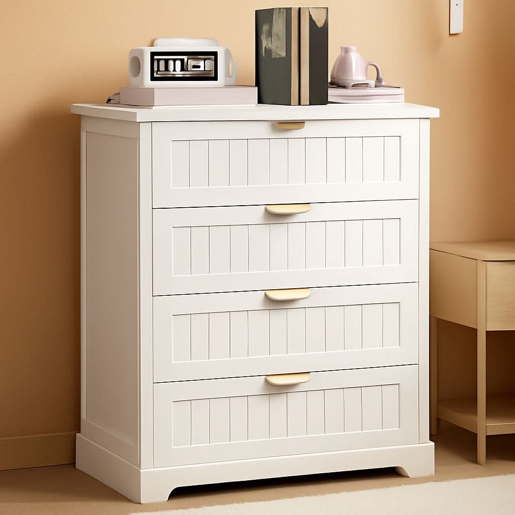 White 4 Drawer Dresser Modern Farmhouse Storage Chest