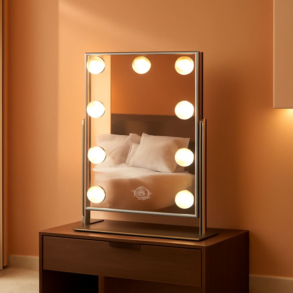 White Vanity Mirror With Light 10X Magnification LED