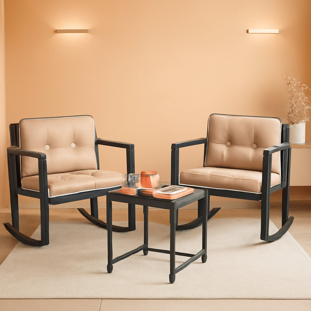 Wicker Patio Bistro Set 3 Piece Black For Outdoor Use