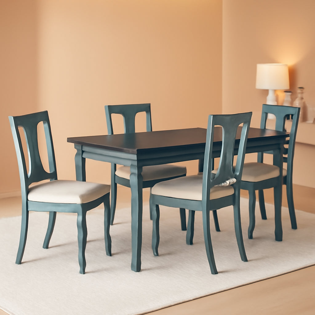 Willow 5 Pc Teal Dining Table Set Modern Lifestyle Collection