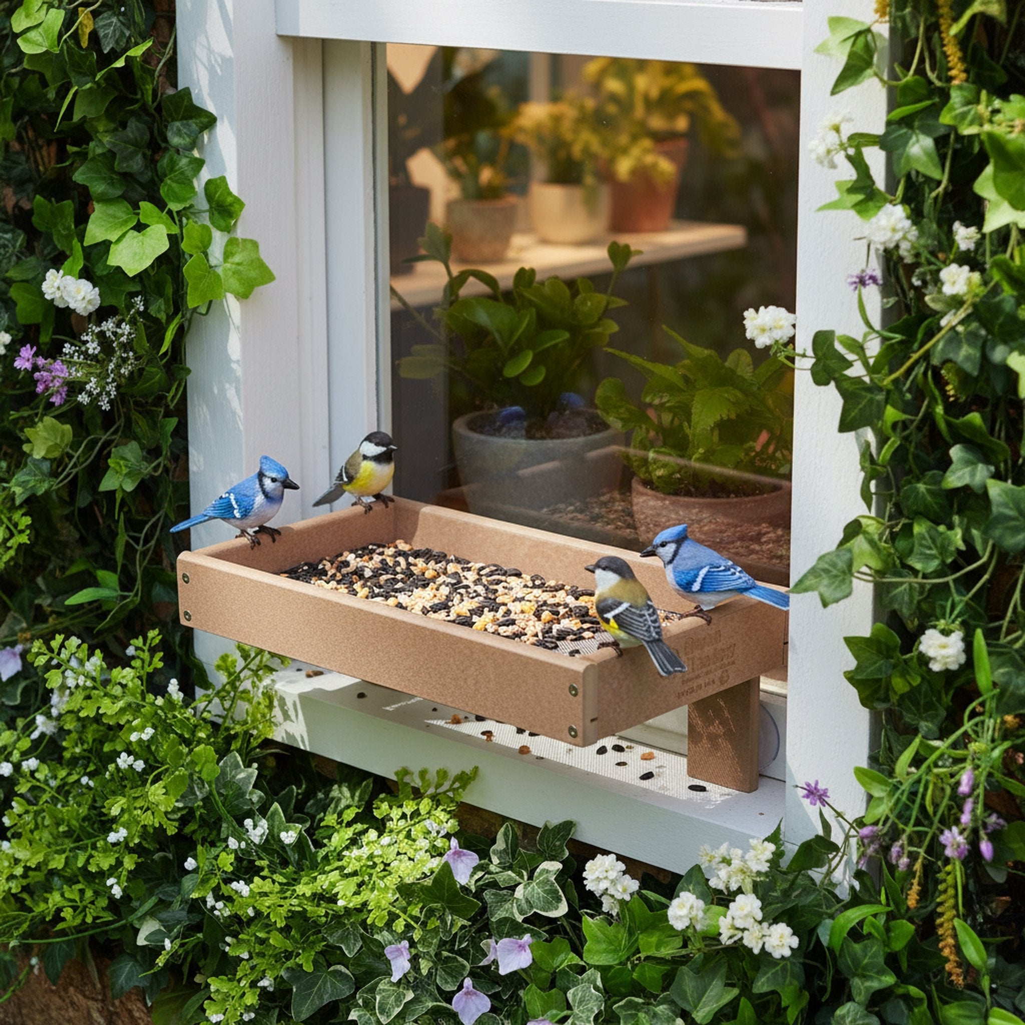 Window Mount Bird Feeder, Poly Lumber, Amish-Made