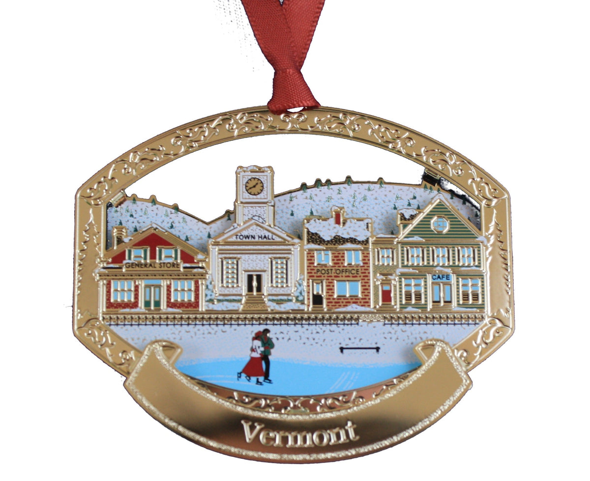 Wintry Village Ornament - Vermont