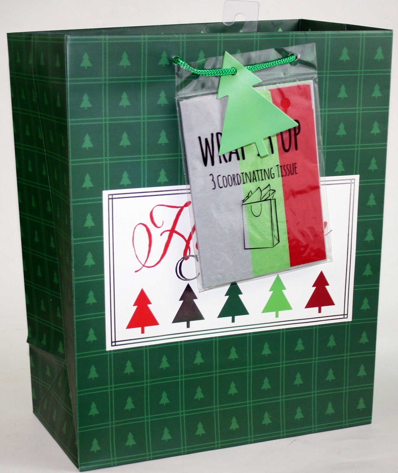 Traditional Gift Bag With Matching Tissue - Holiday Cheer Large