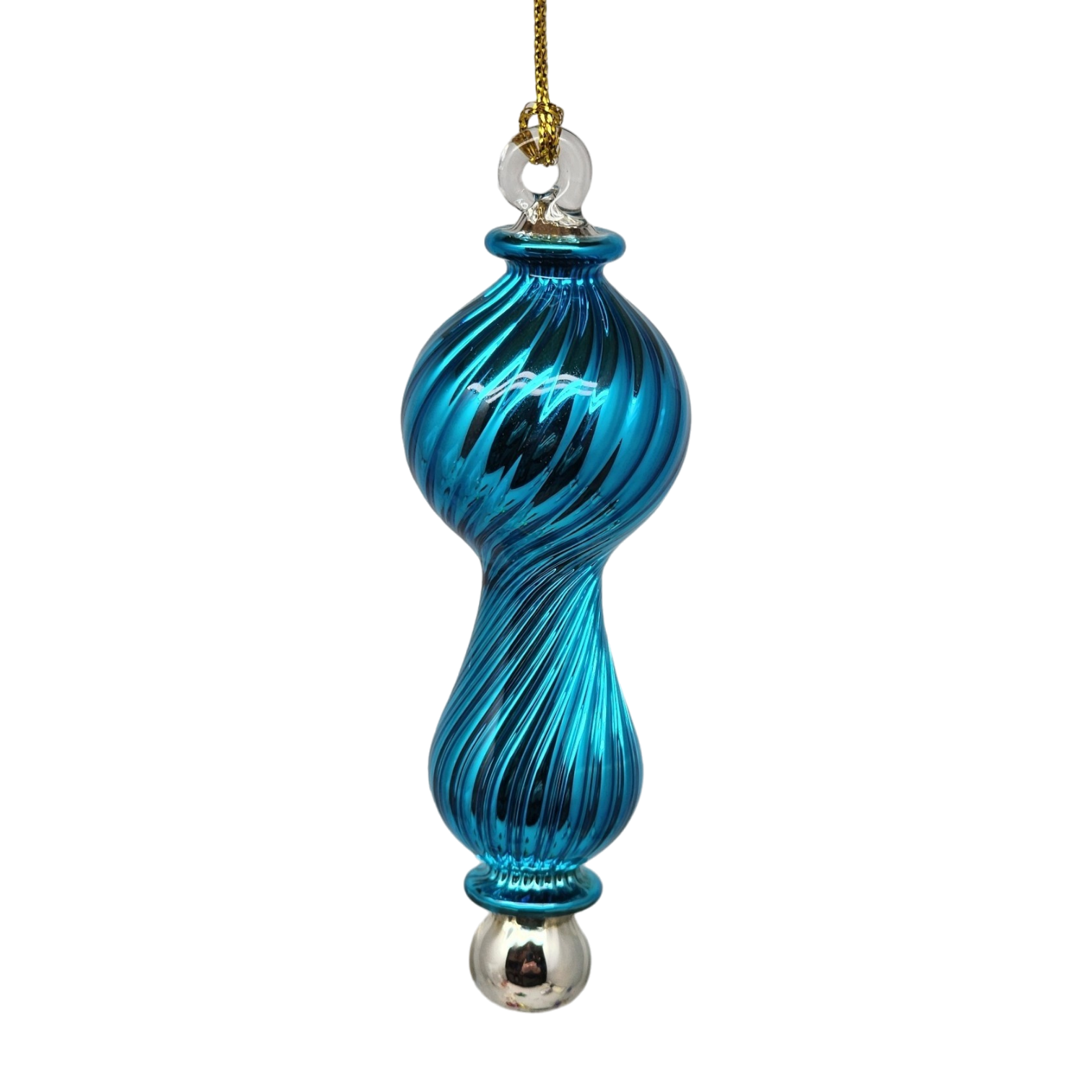 Shiny and Cute Egyptian Glass - Twisted Hourglass - Blue