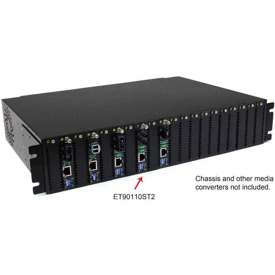 10/100 Mbps Multi Mode Fiber Media Converter - ST 2 km TAA | Tecisoft ET90110ST2
