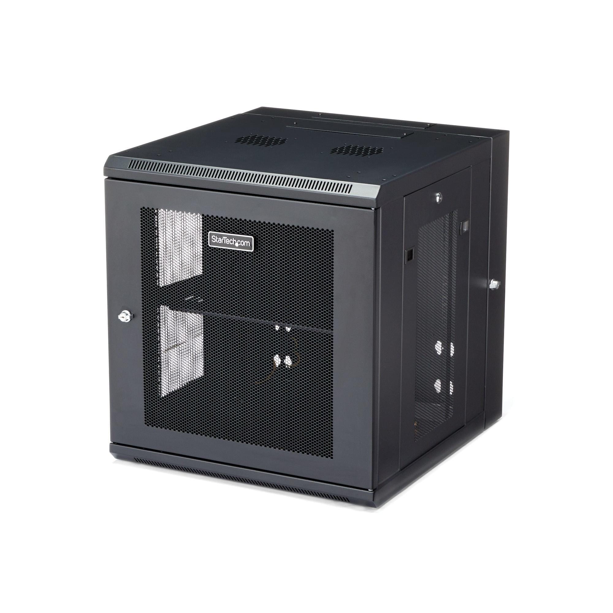 12U Wall Mount Network Cabinet - 4-Post Hinged Enclosure | StarTech.com RK1224WALHM