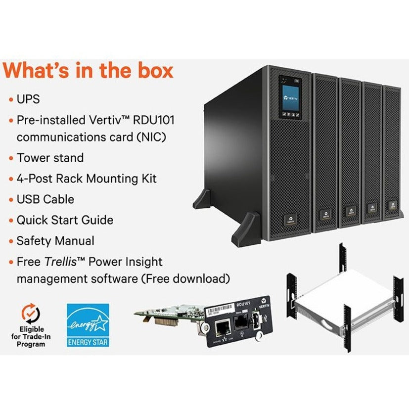 15kVA UPS Power Protection - Vertiv Liebert GXT5 Enterprise Server Backup | TecisoftCorp GXT5-15KMVRT11UXLN