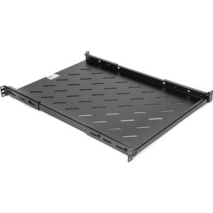 1U Universal Vented Rack Shelf,25.6In 650Mm Shelf Depth Black
