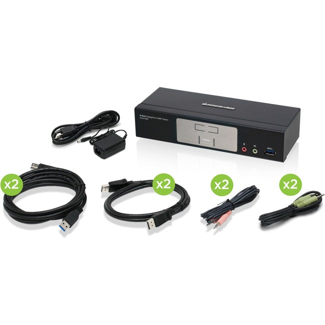 2-Port DisplayPort KVMP Switch - IOGEAR GCS1932 4K USB 3.0 Hub | TAA Compliant