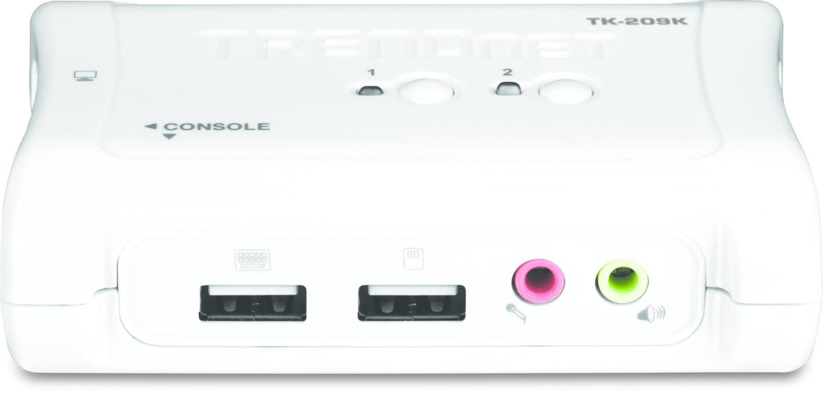 2 Port USB KVM Switch Kit Audio VGA - Desktop Computer Control | TRENDnet TK-209K