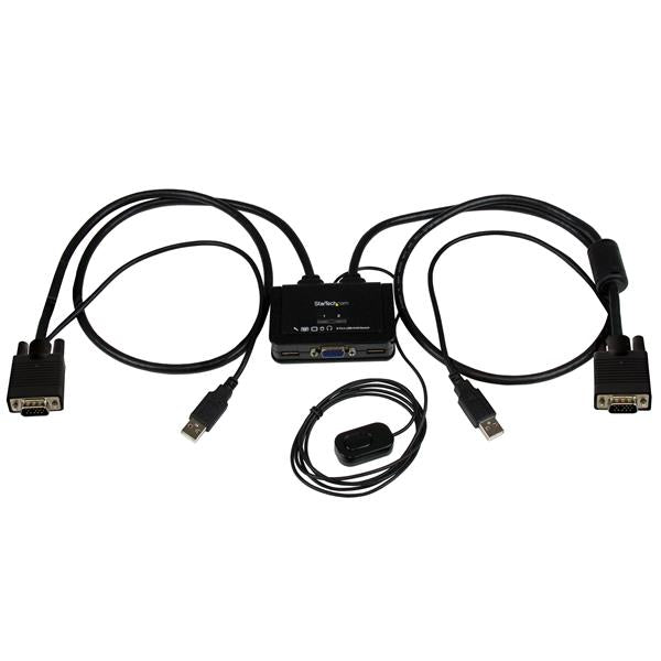 2-Port USB VGA KVM Switch - Desktop Computer Switching Solution | TecISoft SV211USB