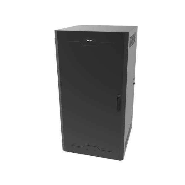 26RU Swing-Out Wall-Mount Cabinet with Solid Door - Black - TAA SWM26RUSD-26-26