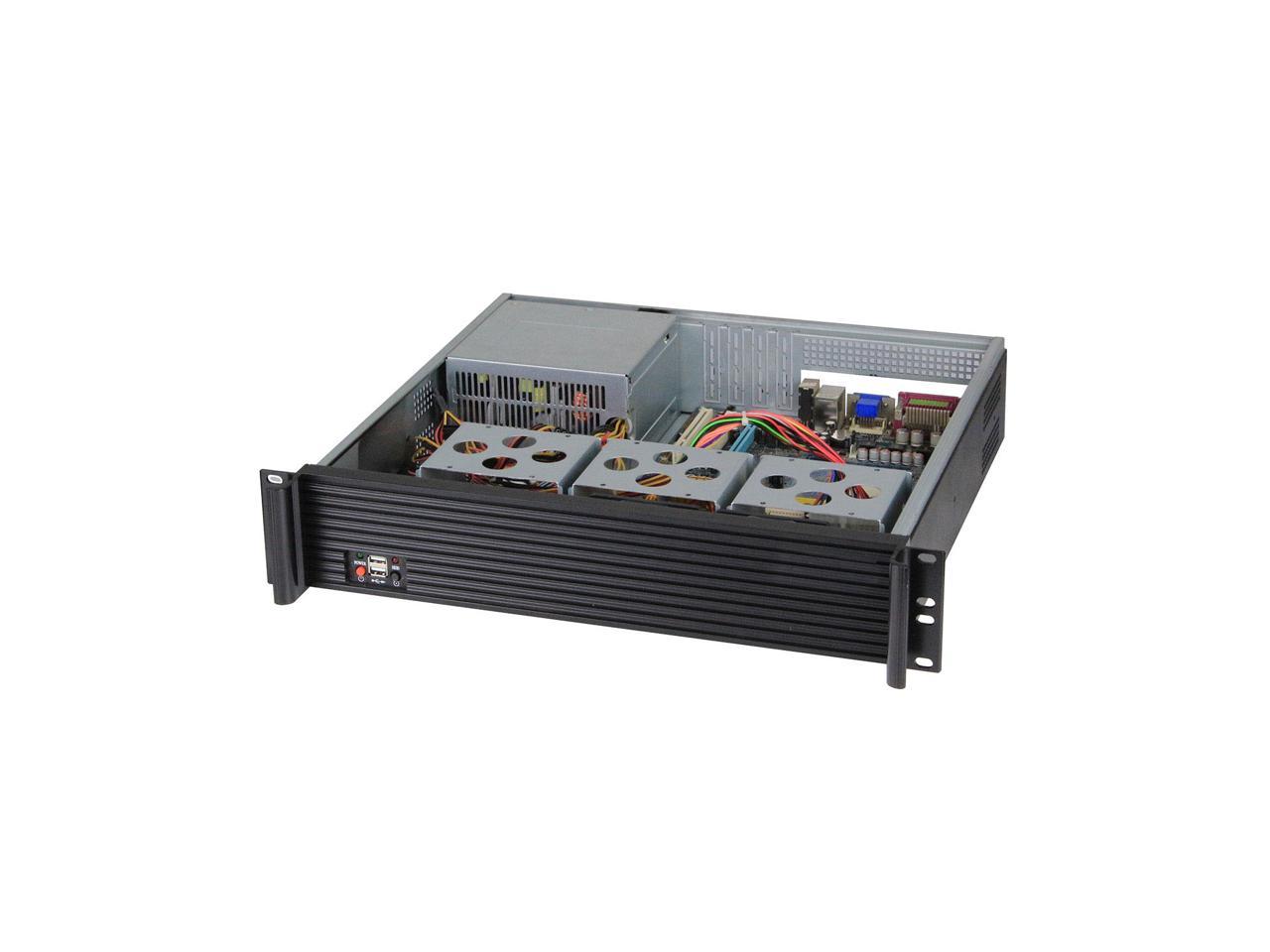 2U Server Chassis, Standard 19-Inch Rack-Mounted Server Chassis, Front Panel, Mounting Ears And