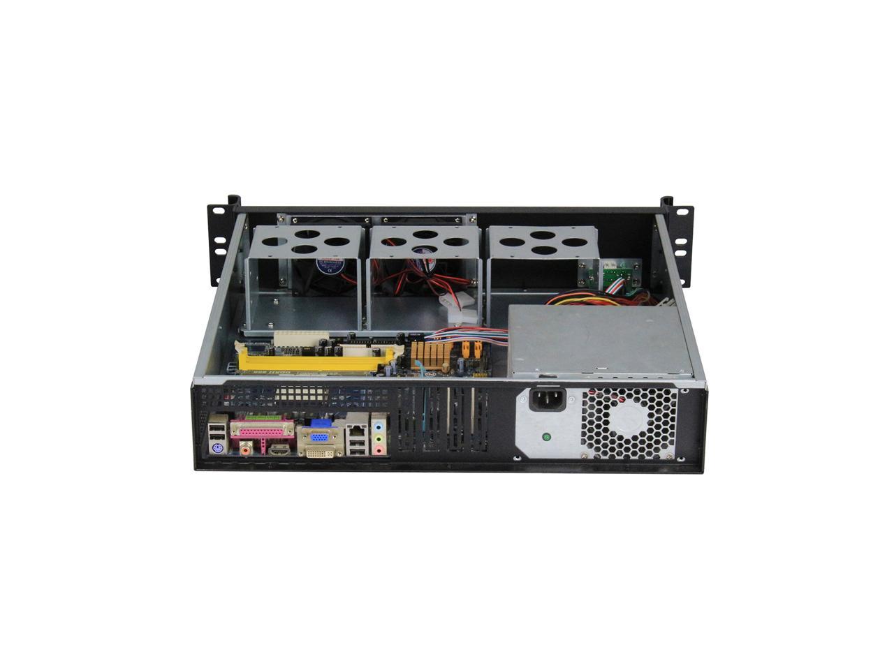 2U Server Chassis, Standard 19-Inch Rack-Mounted Server Chassis, Front Panel, Mounting Ears And