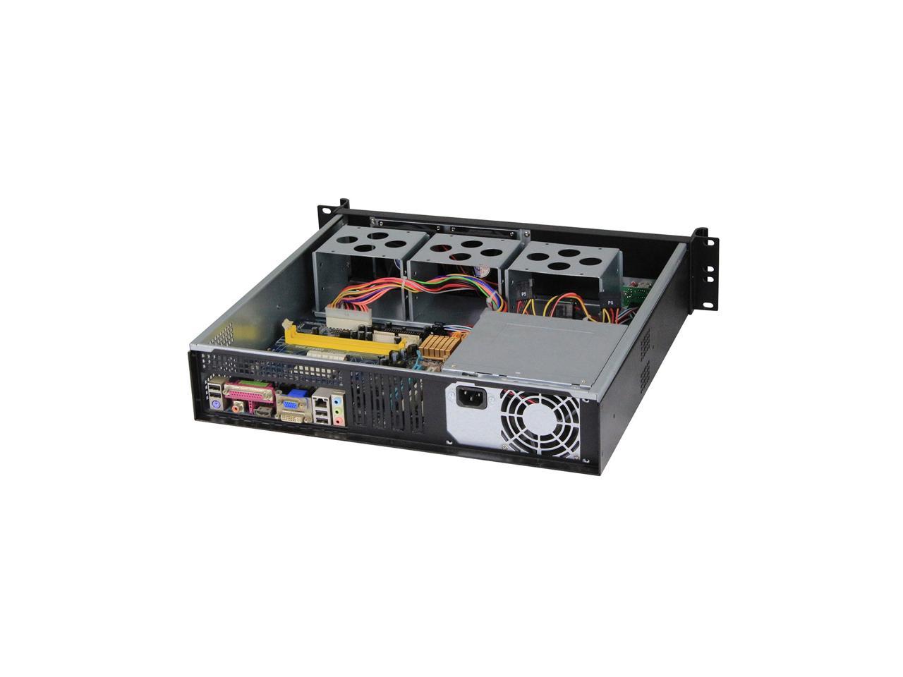 2U Server Chassis, Standard 19-Inch Rack-Mounted Server Chassis, Front Panel, Mounting Ears And