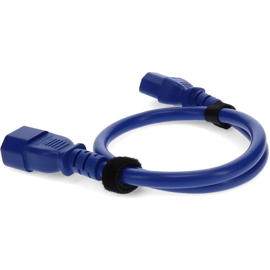 2ft C13 Female to C14 Male 18AWG 100-250V at 10A Blue Power Cable ADD-C132C1418AWG2FBE