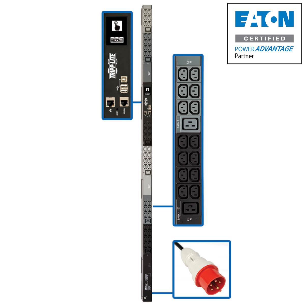 3-Phase Monitored PDU 11.5kW - 0U Vertical LX Interface | Tripp Lite by Eaton | TeciSoft PDU3XEVN6G20