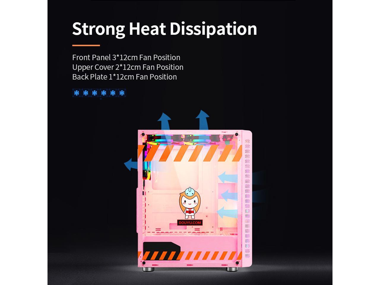 330-9 Gaming Computer Case Host Supports Atx Microe Atx Motherboard 240Mm Water Cooler Game Chassis Case Rgb Pink