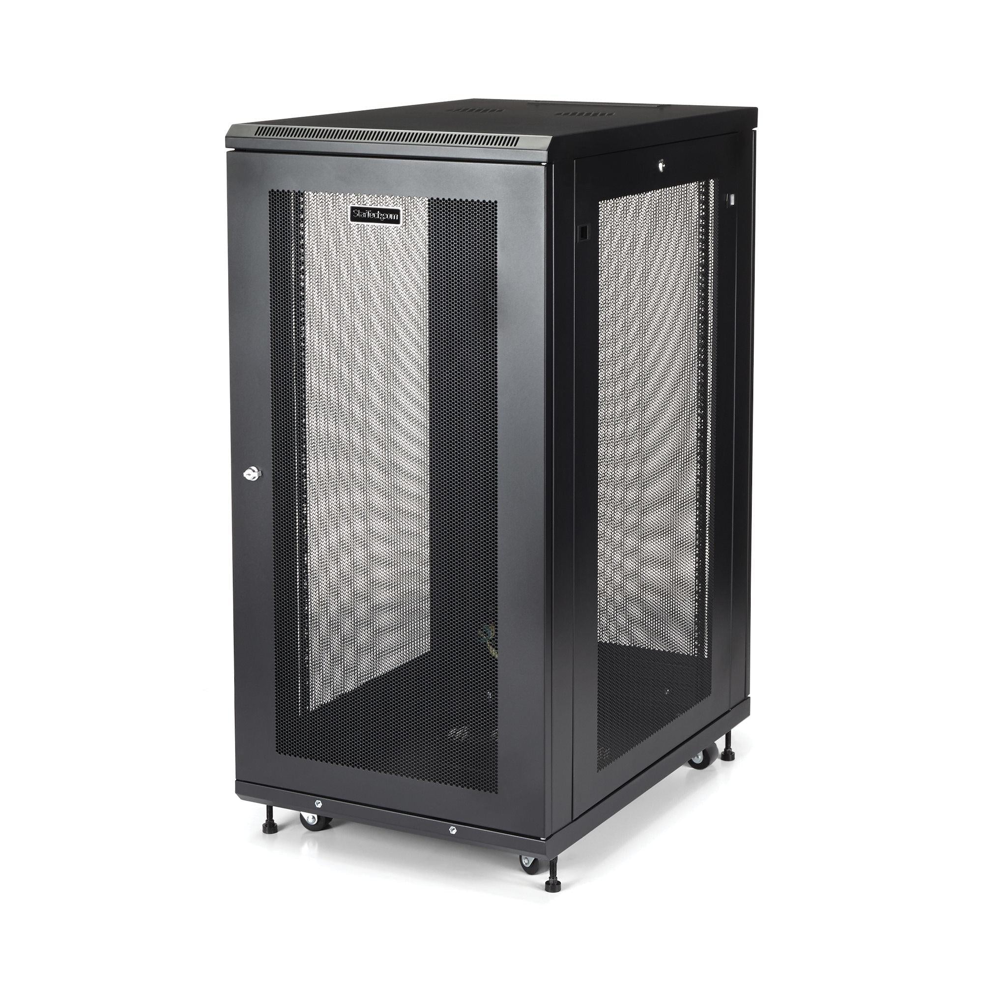4-Post 24U Server Rack Cabinet, Lockable 19" Data Rack Cabinet RK2433BKM