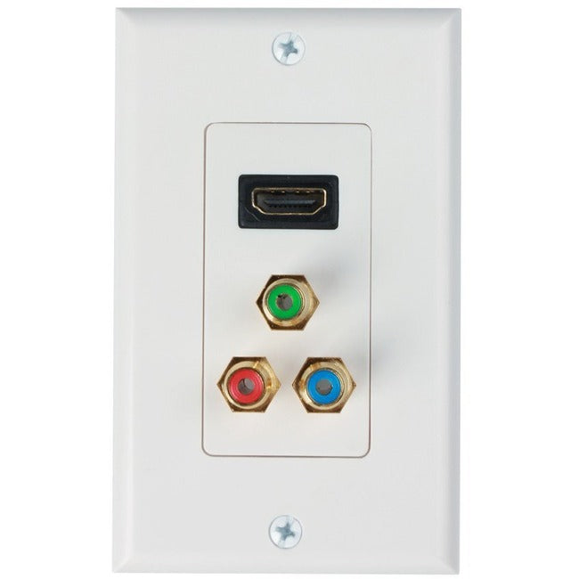 4Xem 1 Port Female Hdmi And Rca Audio/Video Wall Plate (White)