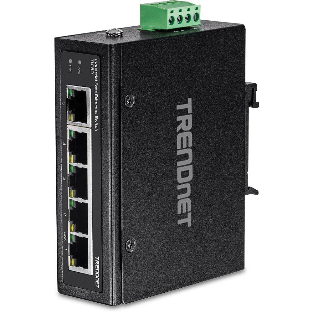 5-Port Industrial Fast Ethernet DIN-Rail Switch - TRENDnet TI-E50