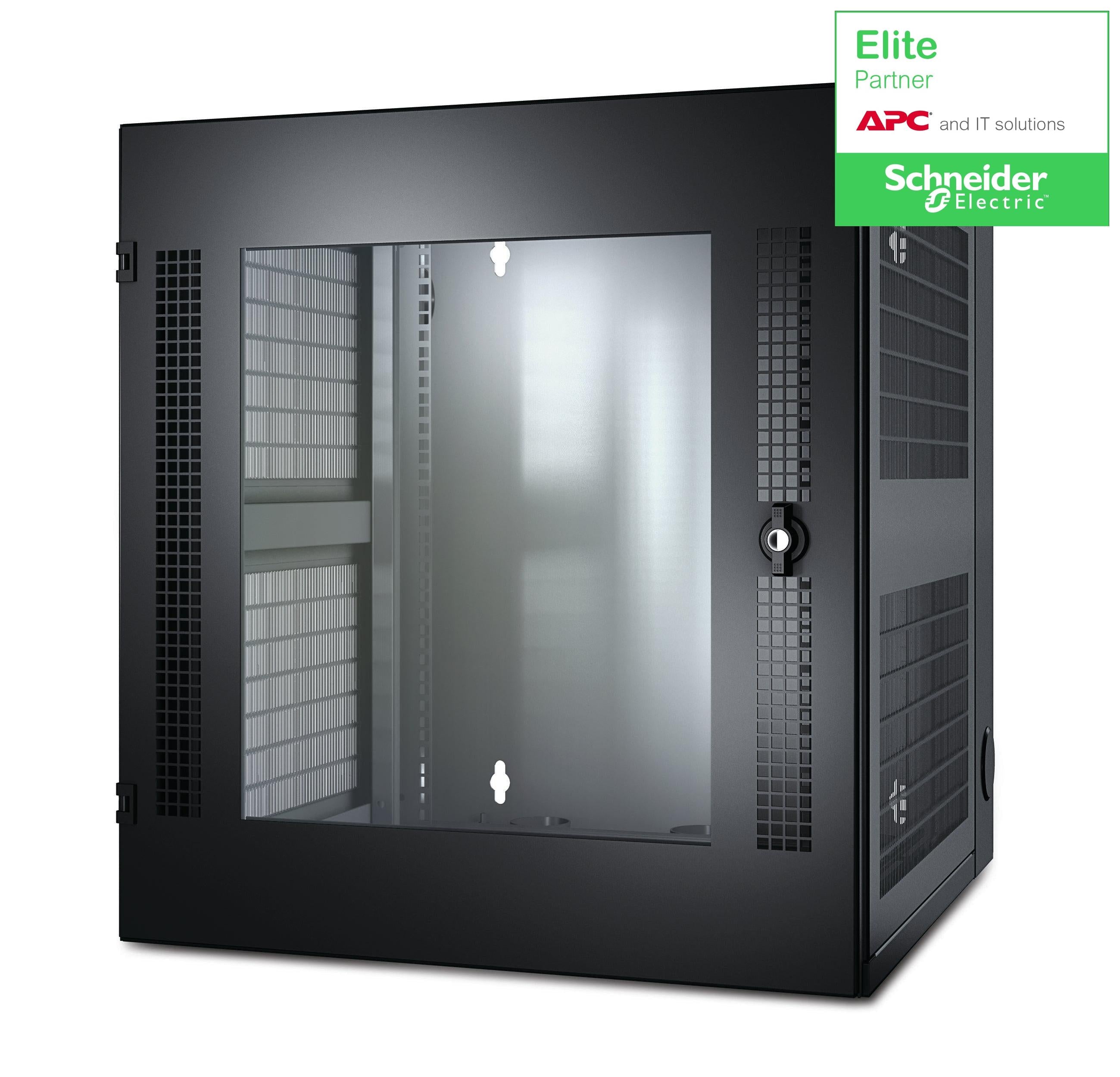 APC NetShelter 13U Wallmount Rack Cabinet Glass Door Double Hinged Server Depth AR100