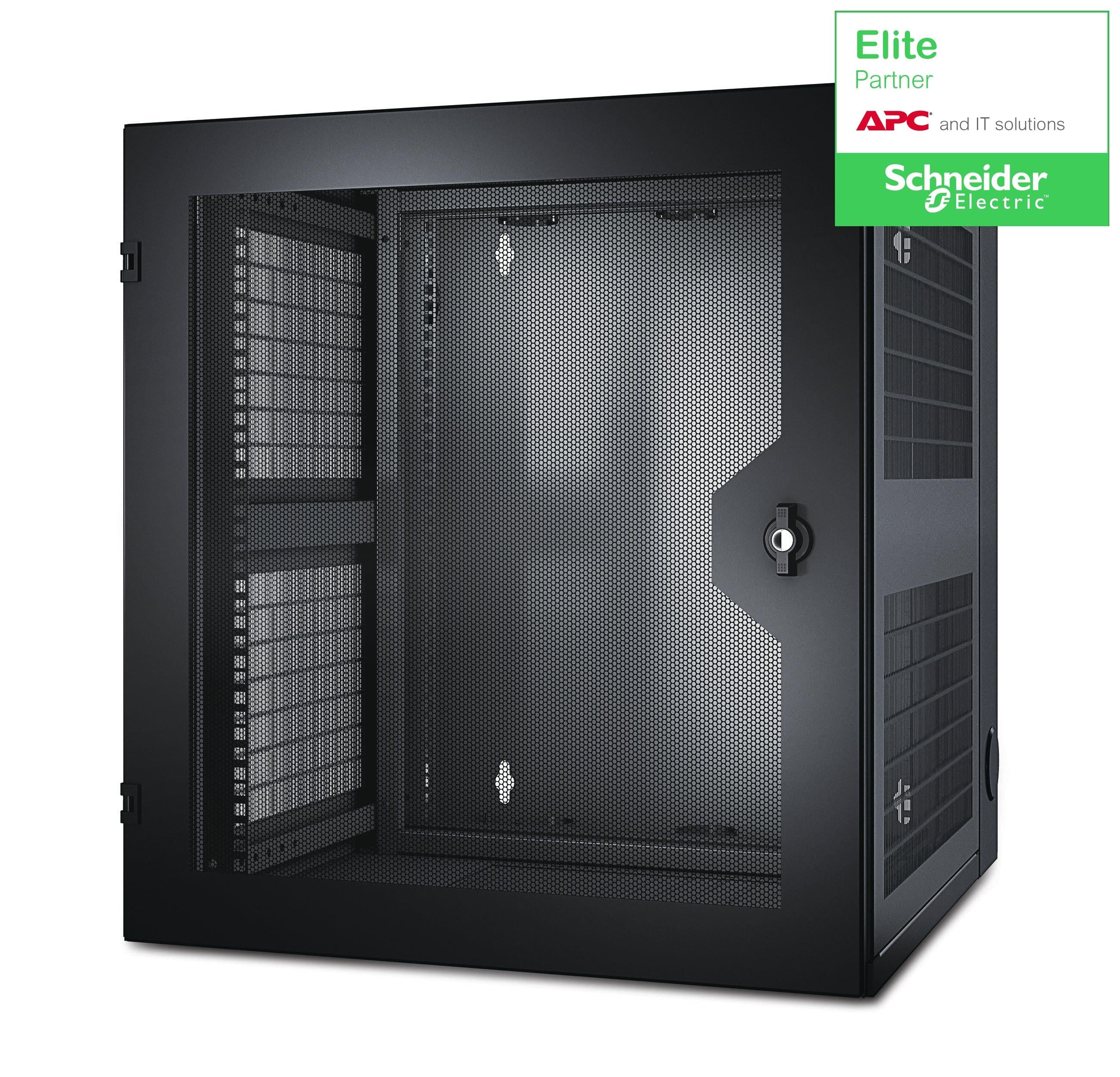 APC NetShelter 13U Wallmount Rack Cabinet Vented Door Double Hinged Server Depth AR100HD