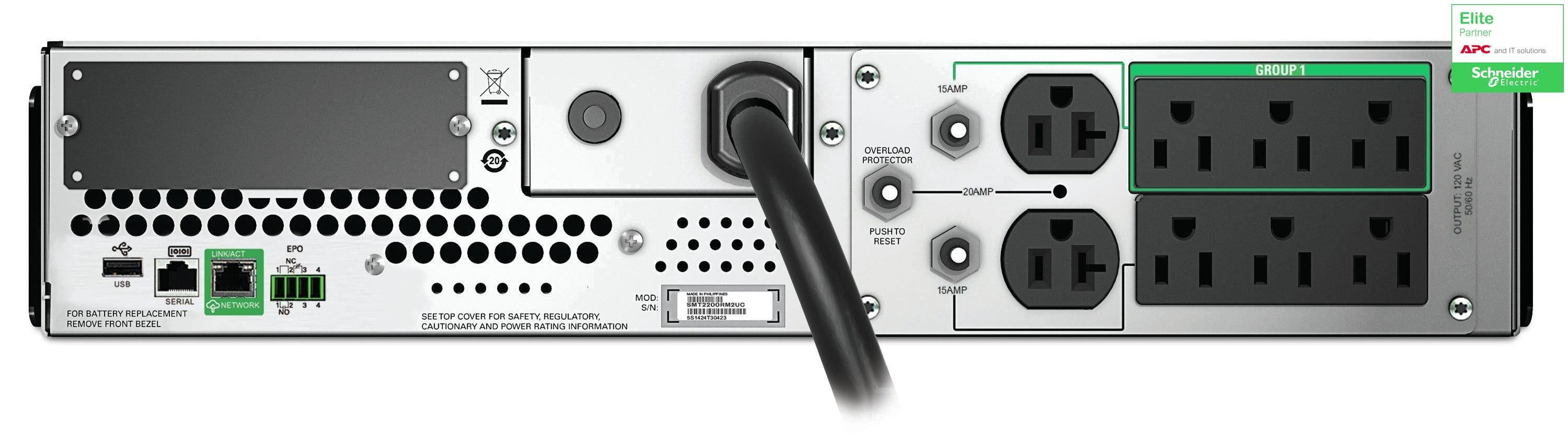 APC Smart-UPS 2200VA Rackmount - Line Interactive UPS 2U SmartConnect | APC SMT2200RM2UC
