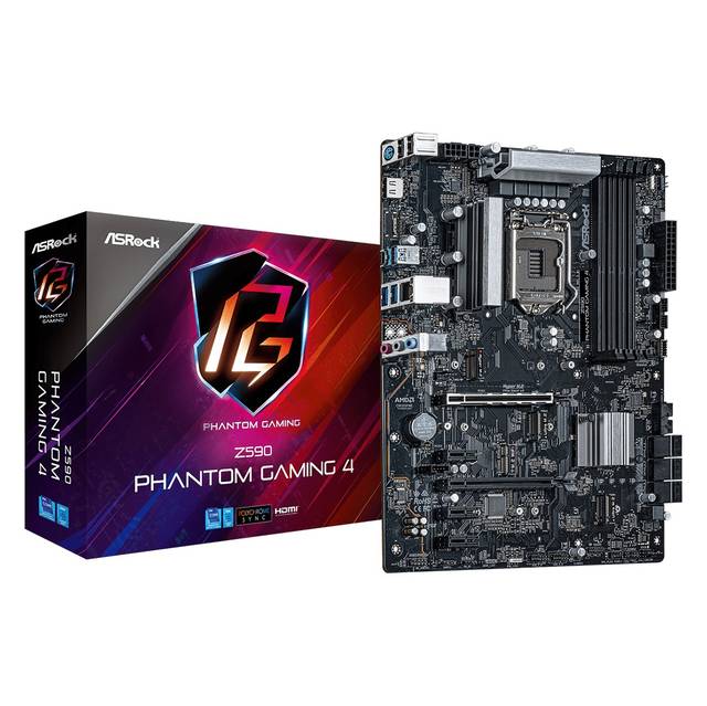 Asrock Z590 Phantom Gaming 4 Lga1200/ Intel Z590/ Ddr4/ Quad Crossfirex/ Sata3&Usb3.2/ M.2/ Atx Motherboard