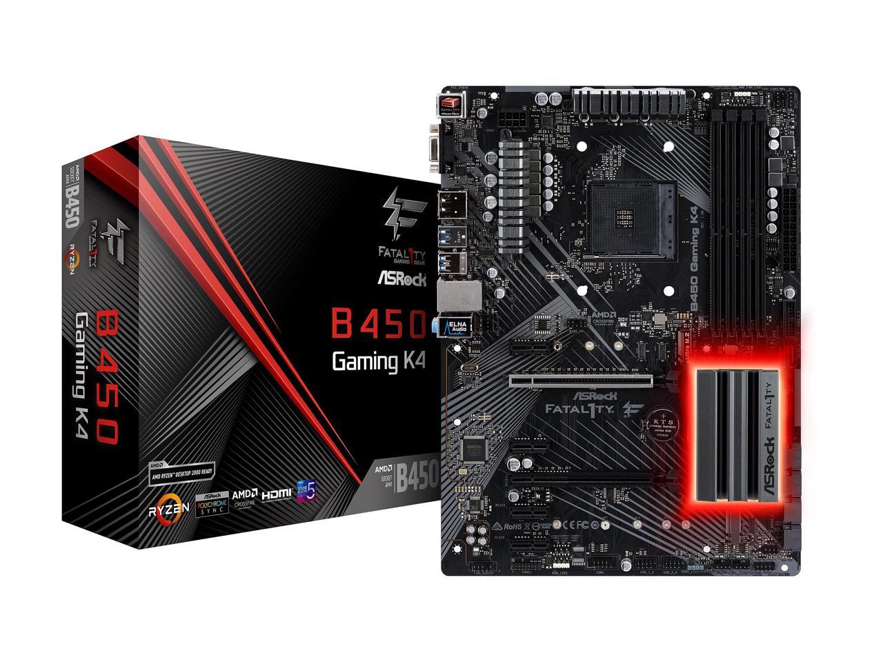 Asrock Fatal1Ty B450 Gaming K4 Am4 Amd B450 Sata 6Gb/S Usb 3.1 Hdmi Atx Amd Motherboard