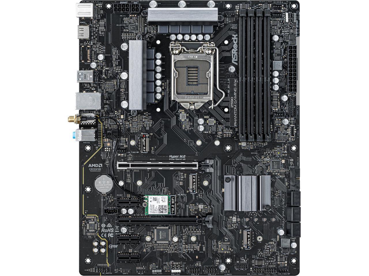 Asrock Z590 Phantom Gaming 4/Ac Lga 1200 Intel Z590 Sata 6Gb/S Atx Intel Motherboard
