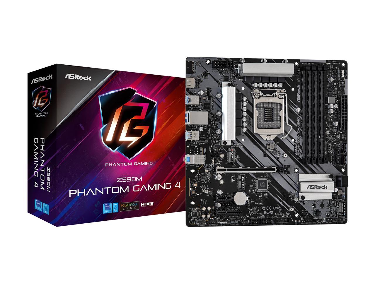 Asrock Z590M Phantom Gaming 4 Lga 1200 Intel Z590 Sata 6Gb/S Micro Atx Intel Motherboard