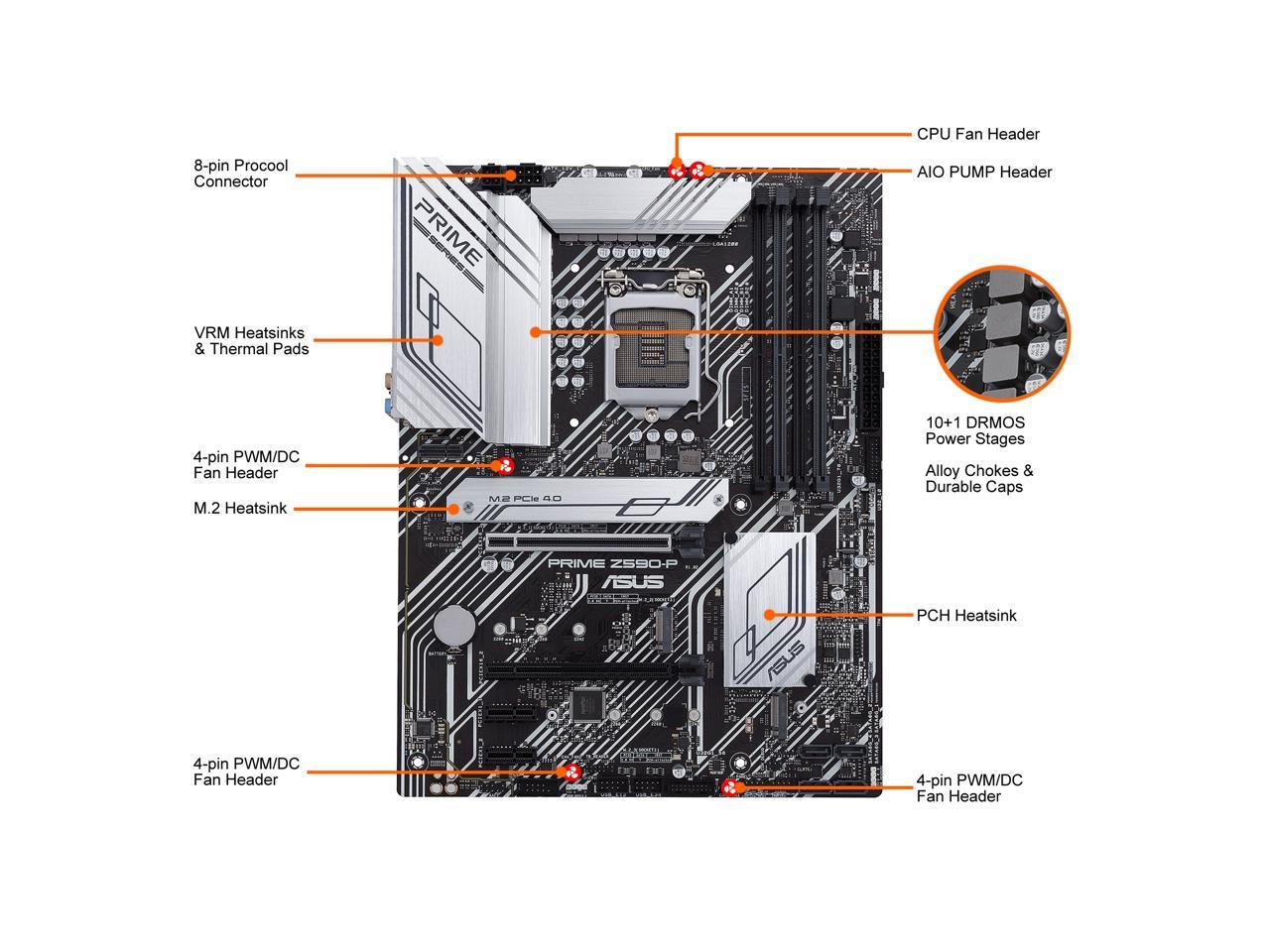 Asus Prime Z590-P Lga 1200 Intel Z590 Sata 6Gb/S Atx Intel Motherboard