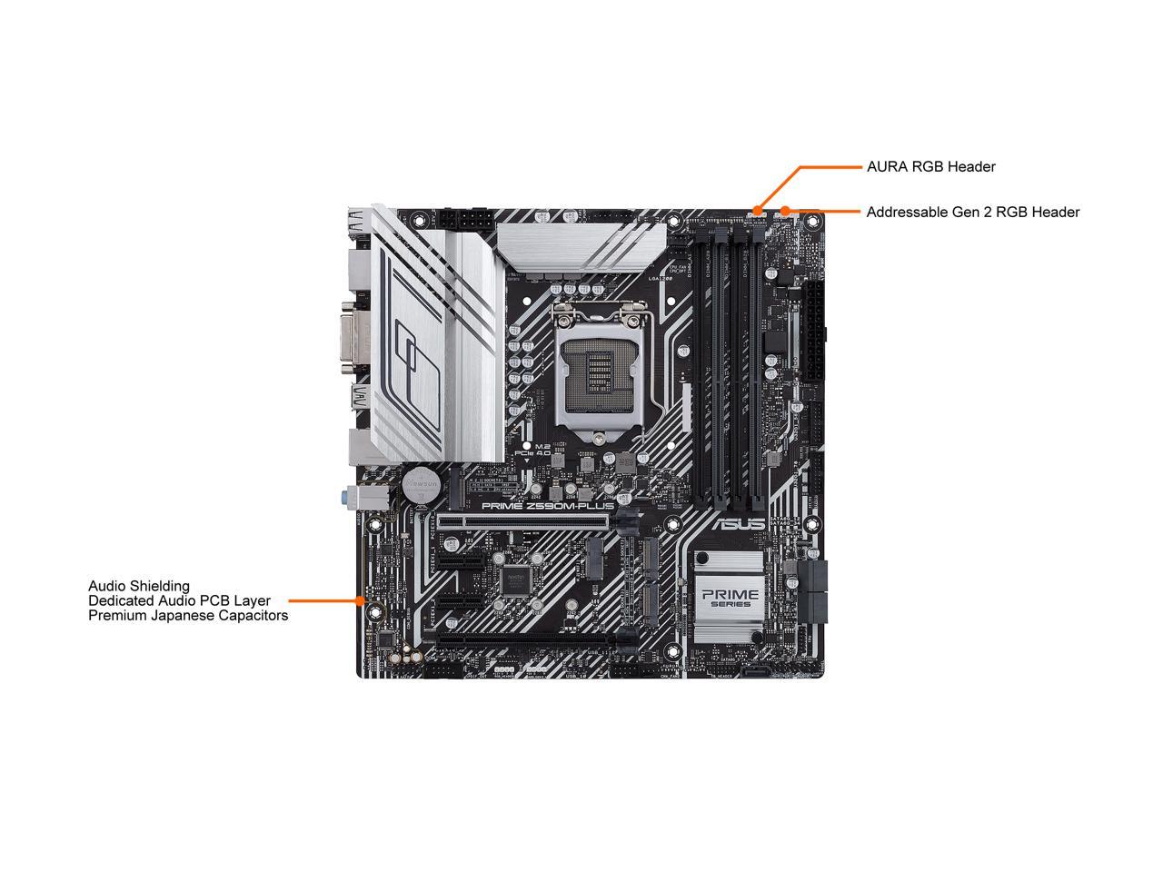 Asus Prime Z590M-Plus Lga 1200 Intel Z590 Sata 6Gb/S Micro Atx Intel Motherboard